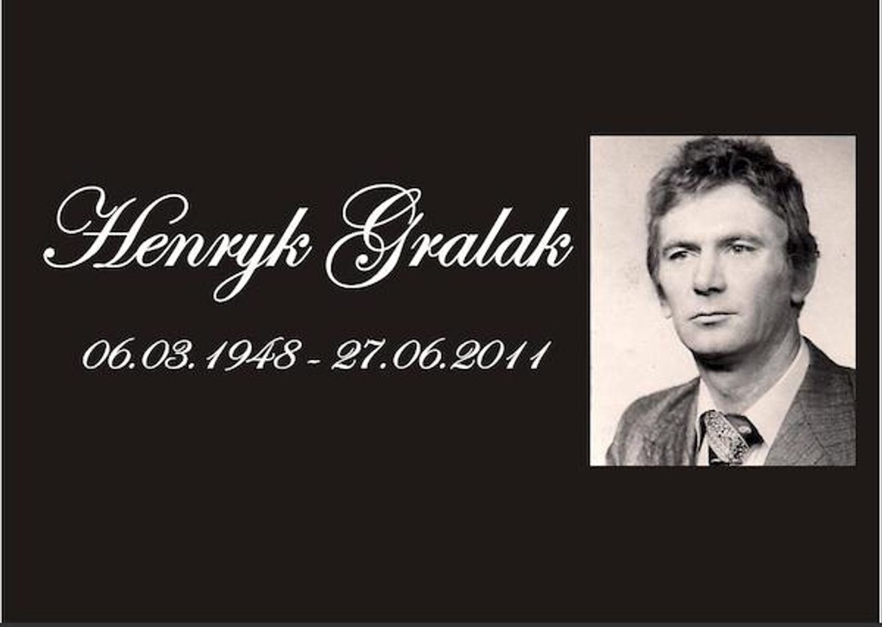 <p>Spieszmy się kochać ludzi, tak szybko odchodzą (ks. Twardowski) Z głębokim żalem zawiadamiamy, że dnia 27 czerwca 2011 roku odszedł na zawsze śp. Henryk Gralak lat 63. Msza św. żałobna odprawiona zostanie dnia 2.07.2011 r. o godz. 11.00 w kościele parafii pw. św. Mateusza w Ostrowie nad Gopłem. Po mszy św. eksportacja Zmarłego na miejscowy cmentarz. W smutku pogrążona RODZINA</p>