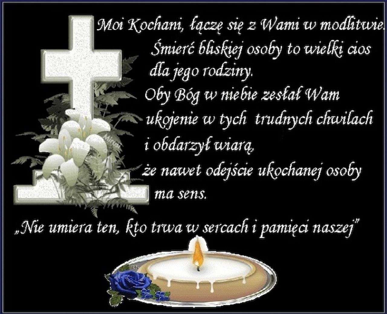 <p>"Zawsze będziesz z nami, w pamięci i sercach pozostaniesz."</p>
<p>Z głębokim żalem zawiadamiamy, że dnia 15.09.2014 r. odeszła kochana Żona i Mama</p>
<p>śp. HANNA PRIETZ</p>
<p>z domu Ławrynowicz</p>
<p>Pogrzeb poprzedzony mszą św. odbędzie się w czwartek 18.09.2014 r. o godz. 14.00 na cmentarzu parafialnym NSPJ przy ul. Ludwikowo w Bydgoszczy.</p>
<p>W smutku pogrążona Rodzina</p>