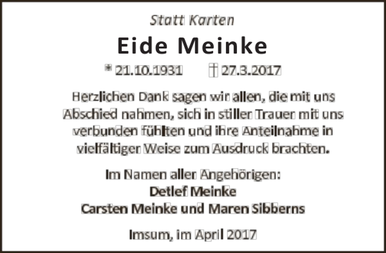 <p>Eide Meinke</p>