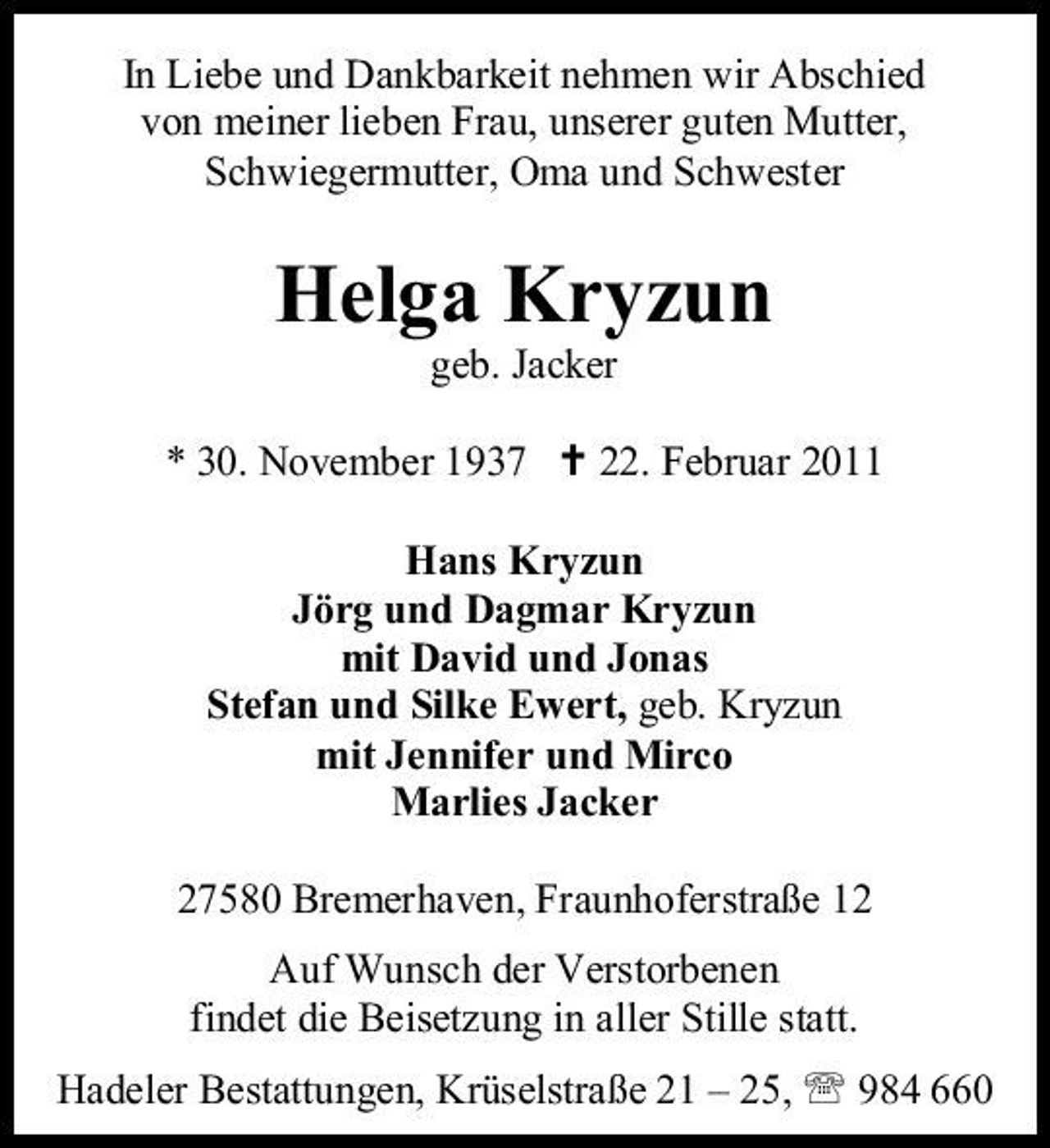 <p>Helga Kryzun</p>