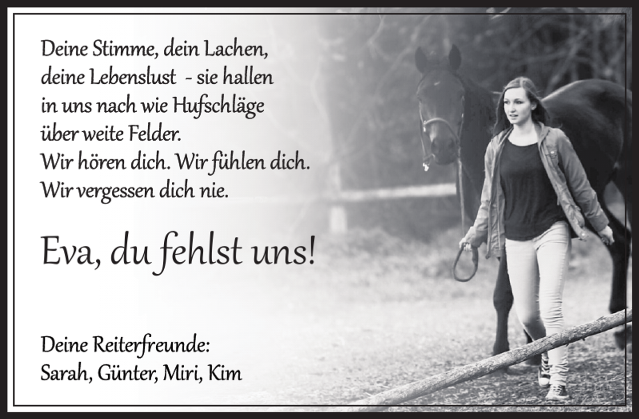 <p>Eva, du fehlst uns!</p>