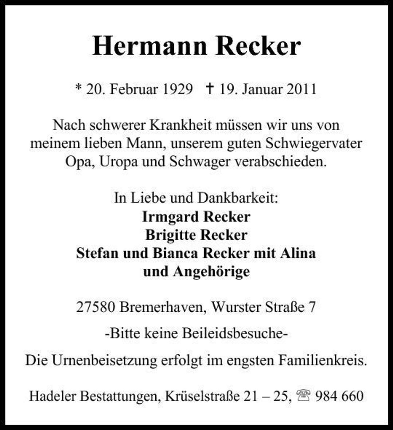 <p>Hermann Recker</p>