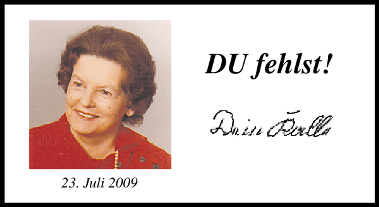 <p>DU fehlst!</p><p>23. Juli 2009</p>