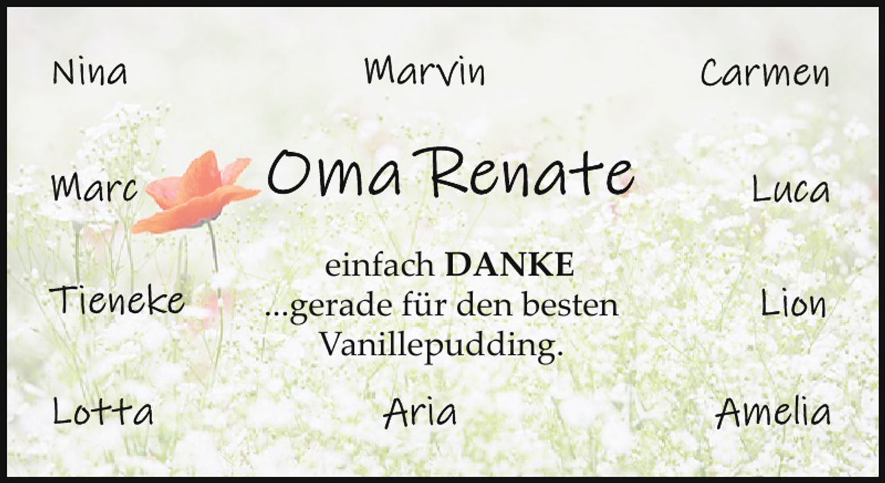 <p>einfach DANKE<br />...gerade für den besten<br />Vanillepudding.</p>