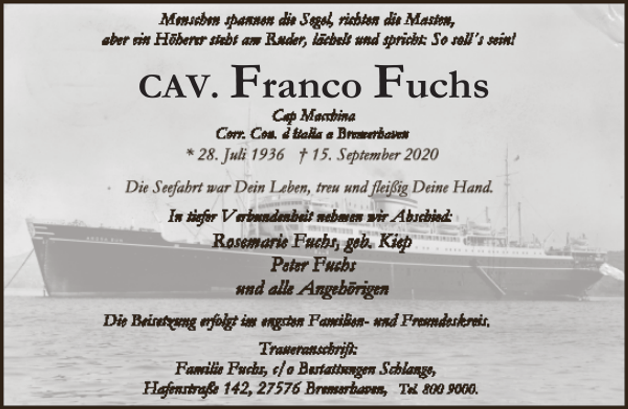 <p>CAV. Franco Fuchs</p>