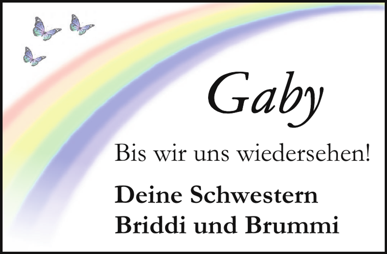 <p>Bis wir uns wiedersehen!<br />Deine Schwestern<br />Briddi und Brummi</p>