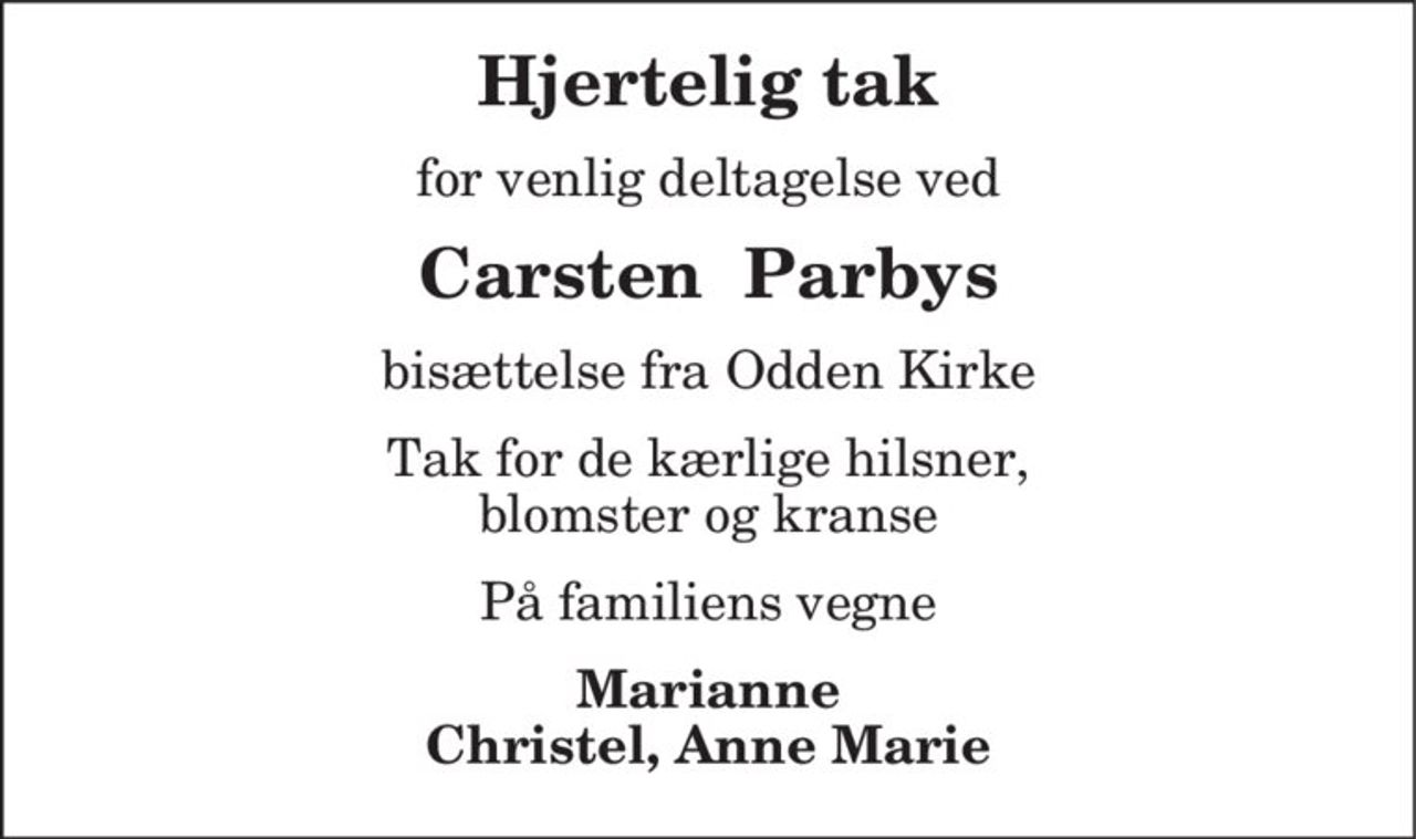 Carsten Taylor Parby | Danmarks største medie for mindesider og ...