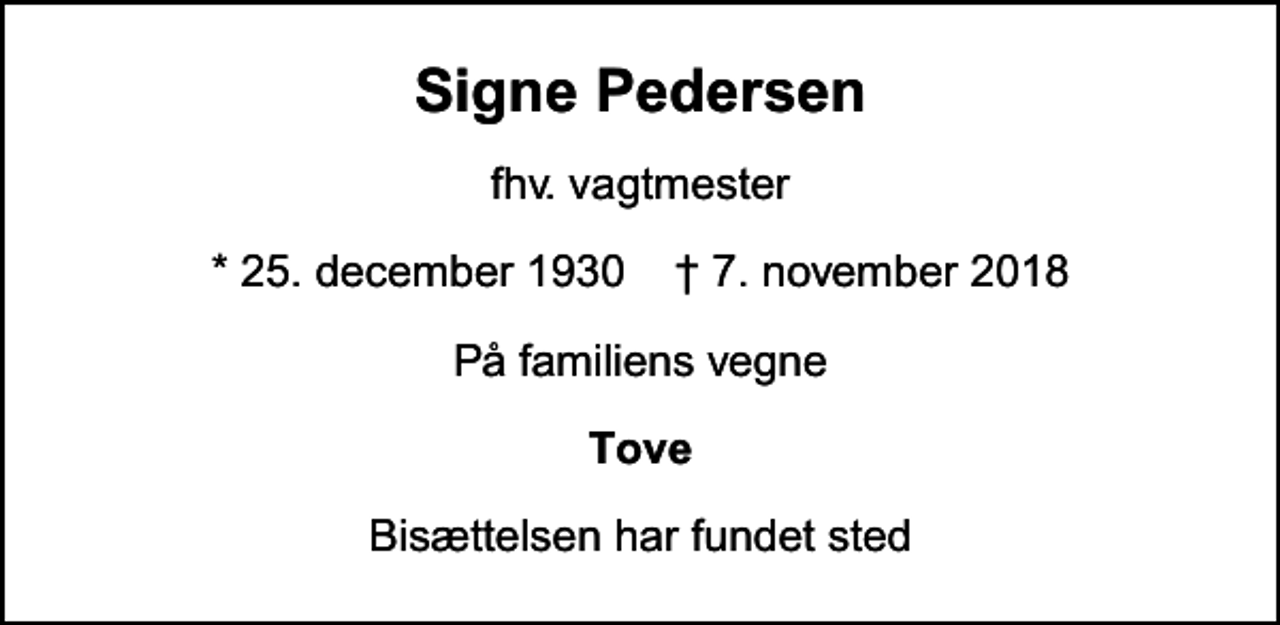 Signe Augusta Margrethe Pedersen | Danmarks største medie for ...