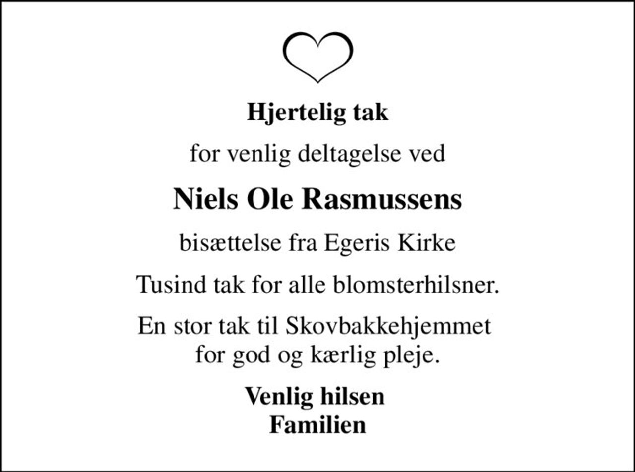 Niels Ole Rasmussen | Danmarks største medie for mindesider og dødsannoncer
