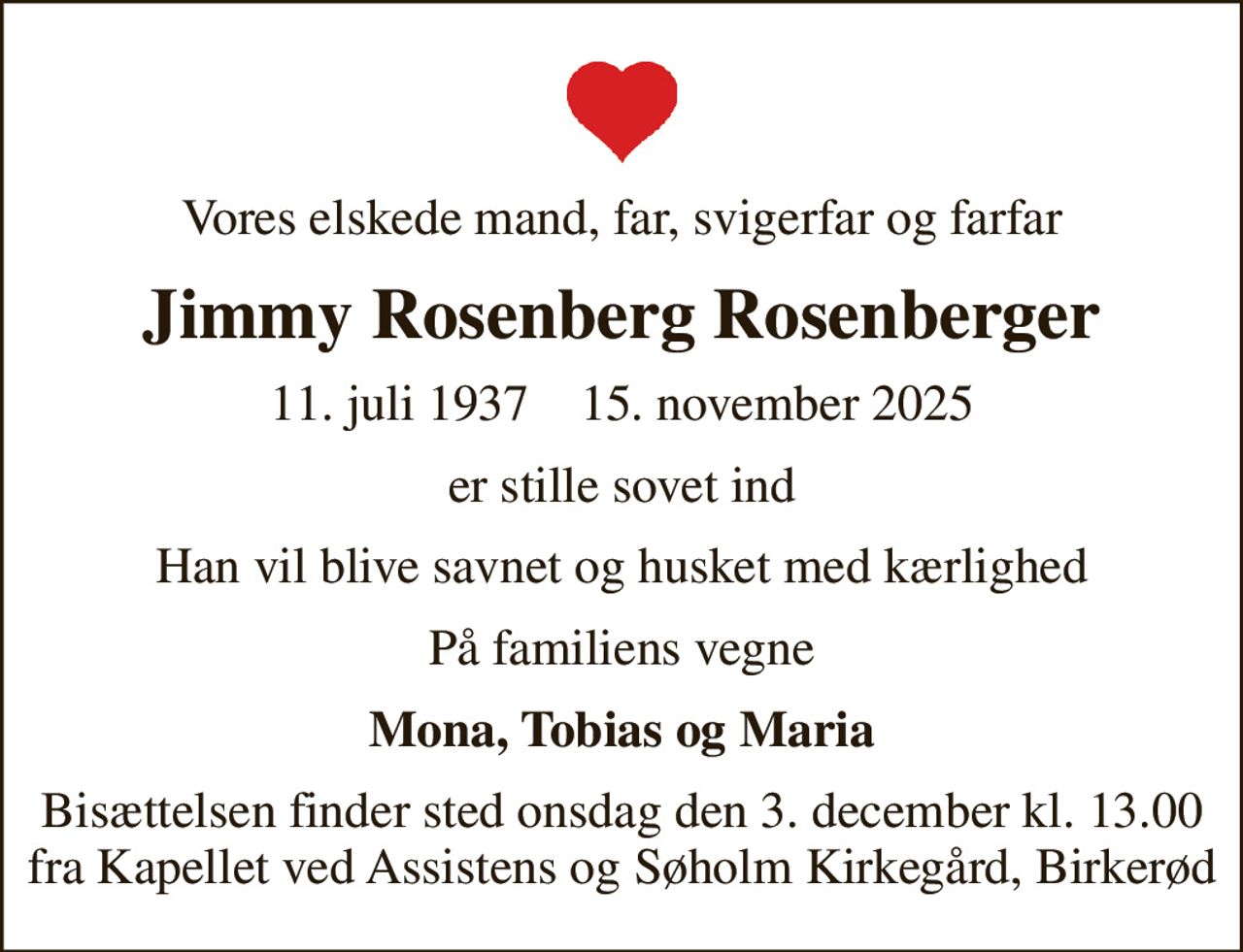 Jimmy Rosenberg Rosenberger | Danmarks største medie for mindesider og ...