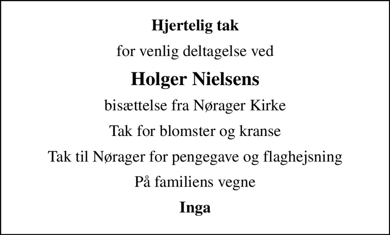 Holger Nielsen | Danmarks største medie for mindesider og dødsannoncer