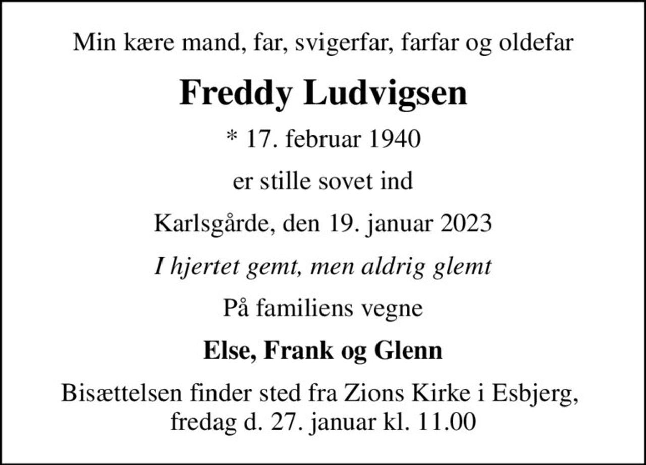 Freddy Ludvigsen Danmarks største medie for mindesider og dødsannoncer