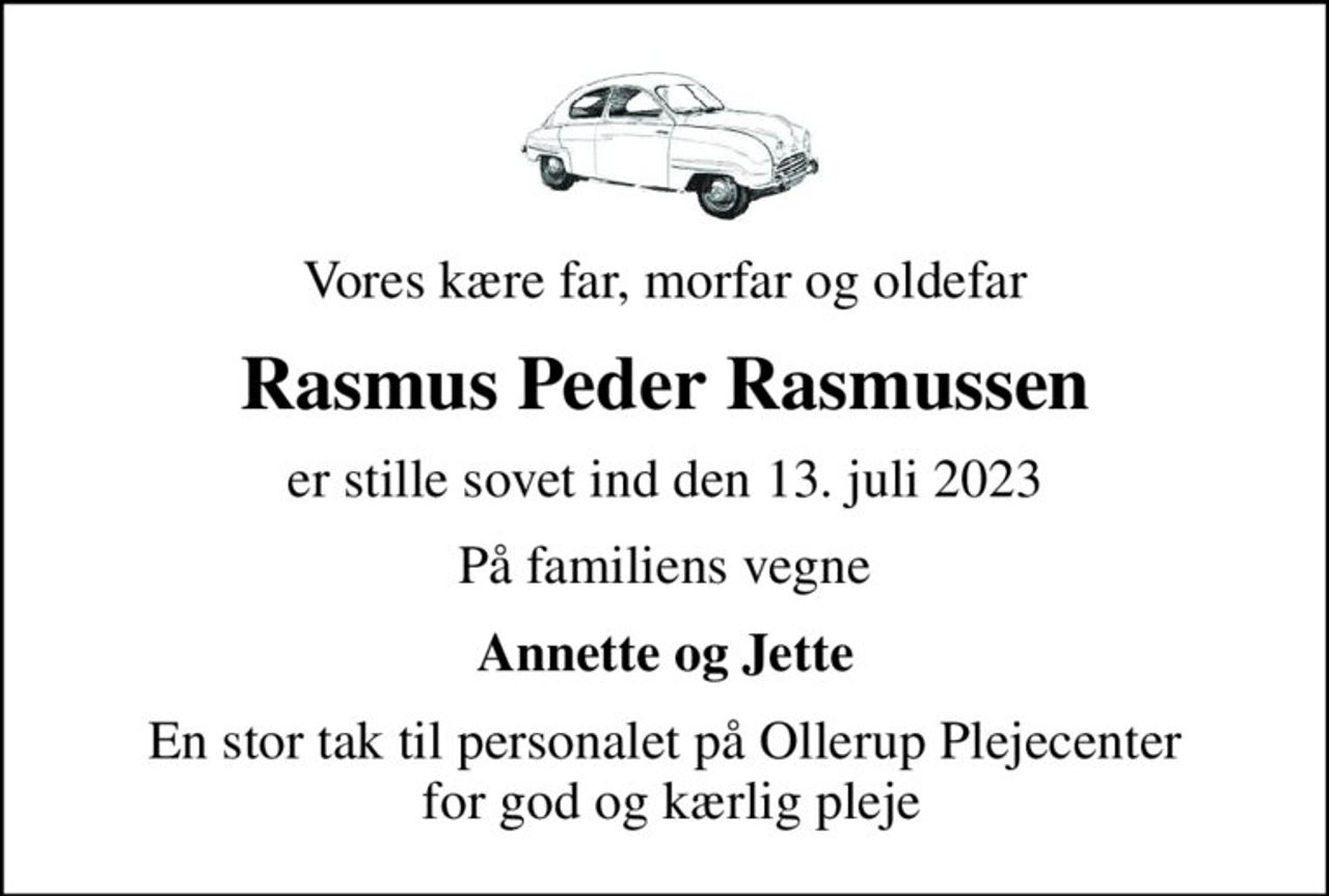 Rasmus Peder Rasmussen | Danmarks største medie for mindesider og ...