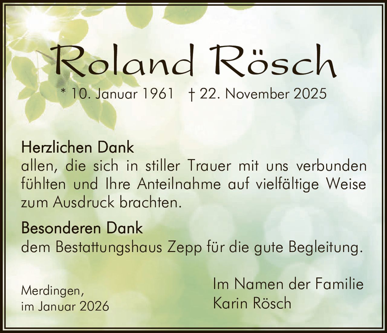 Ankündigung