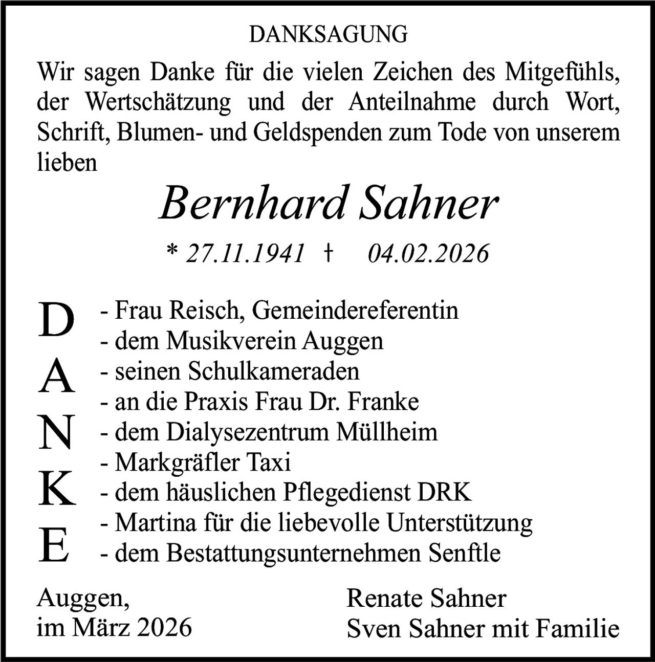 Ankündigung