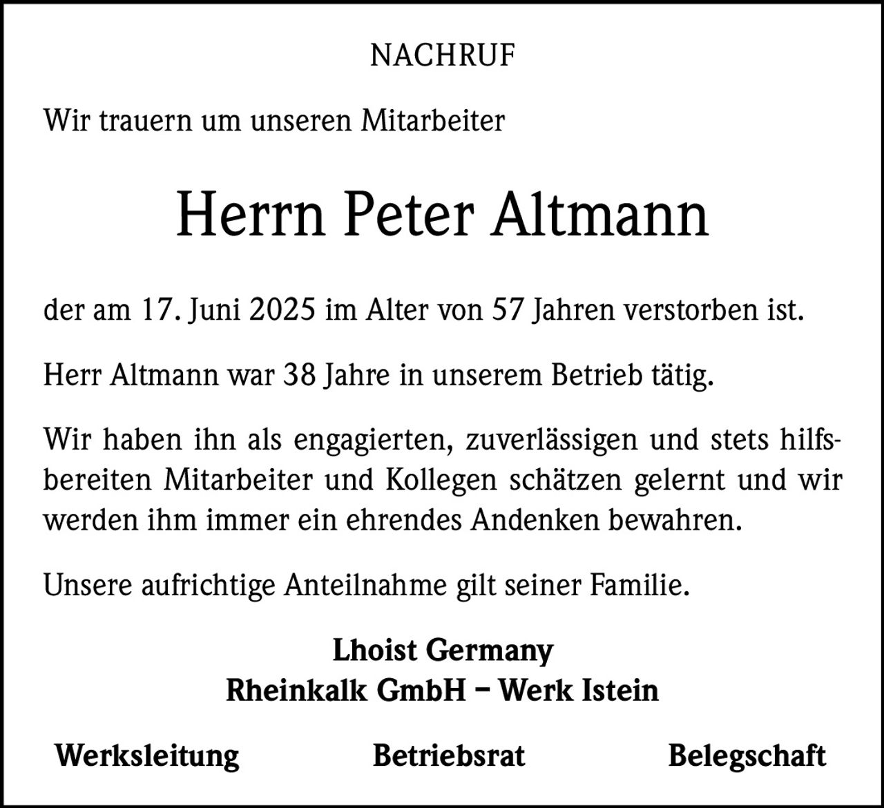 Ankündigung
