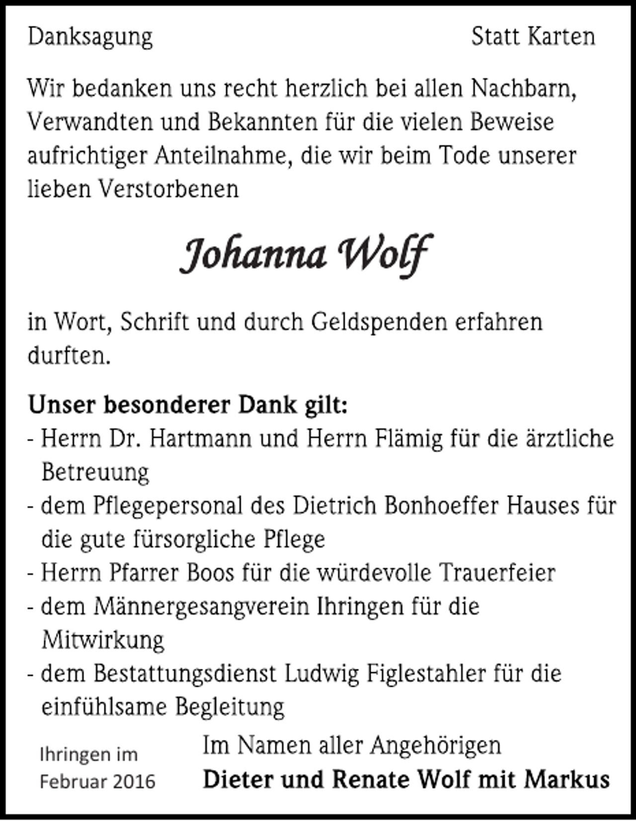 <p>Johanna Wolf</p><p>Ihringen im<br />Februar 2016</p>