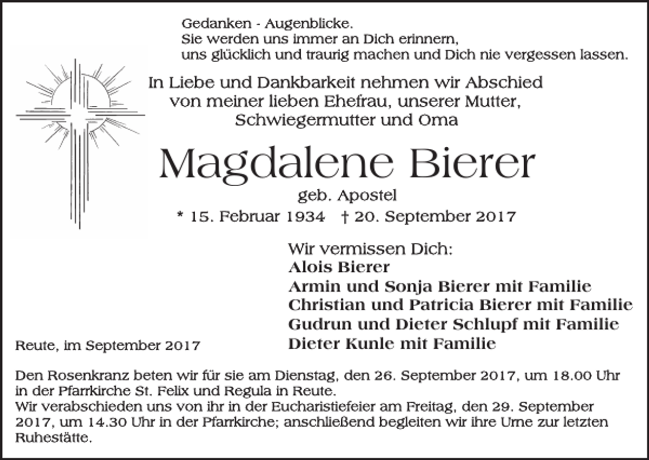 <p>MMagdalene<br />a g d al e n e BiBierer<br />er er<br />Alois<br />Al oi s Bi<br />Bierer<br />er er<br />Armin<br />Bierer<br />A r mi n uund<br />n d SSonja<br />o nj a Bi<br />e r e r mit<br />mit Familie<br />F a mili e<br />C h ri sti a n uund<br />n d PPatricia<br />at ri c i a Bierer<br />Bi e r e r mit<br />mit Familie<br />F a milie<br />Christian<br />Gudrun<br />Dieter<br />G u d r u n uund<br />n d Di<br />et e r Schlupf<br />S c hl u pf mit<br />mit FFamilie<br />a mili e<br />Di et e r KKunle<br />u nl e mit<br />mit FFamilie<br />a mili e<br />Dieter</p>