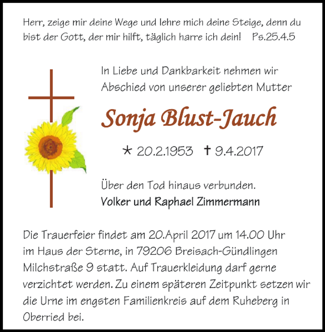 <p>Sonja Blust-Jauch<br /></p><p></p>
