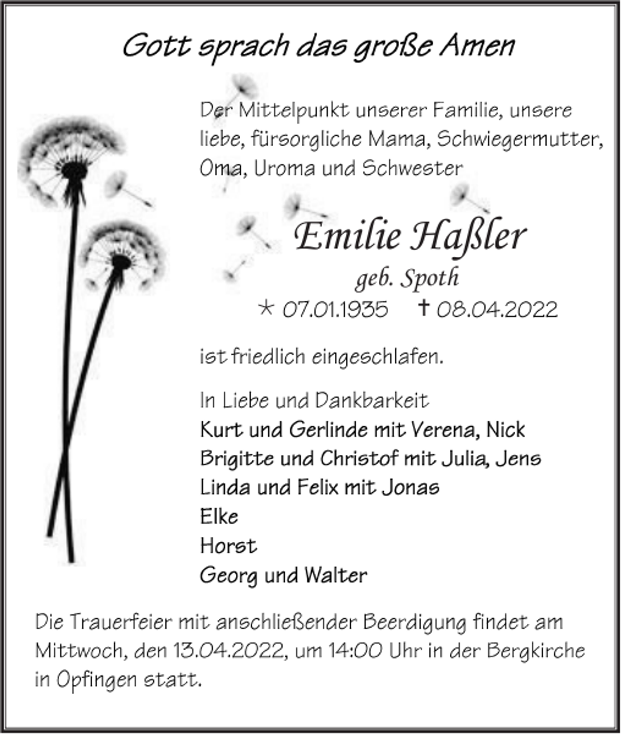 <p>Emilie Haßler<br />geb. Spoth<br /></p><p></p>