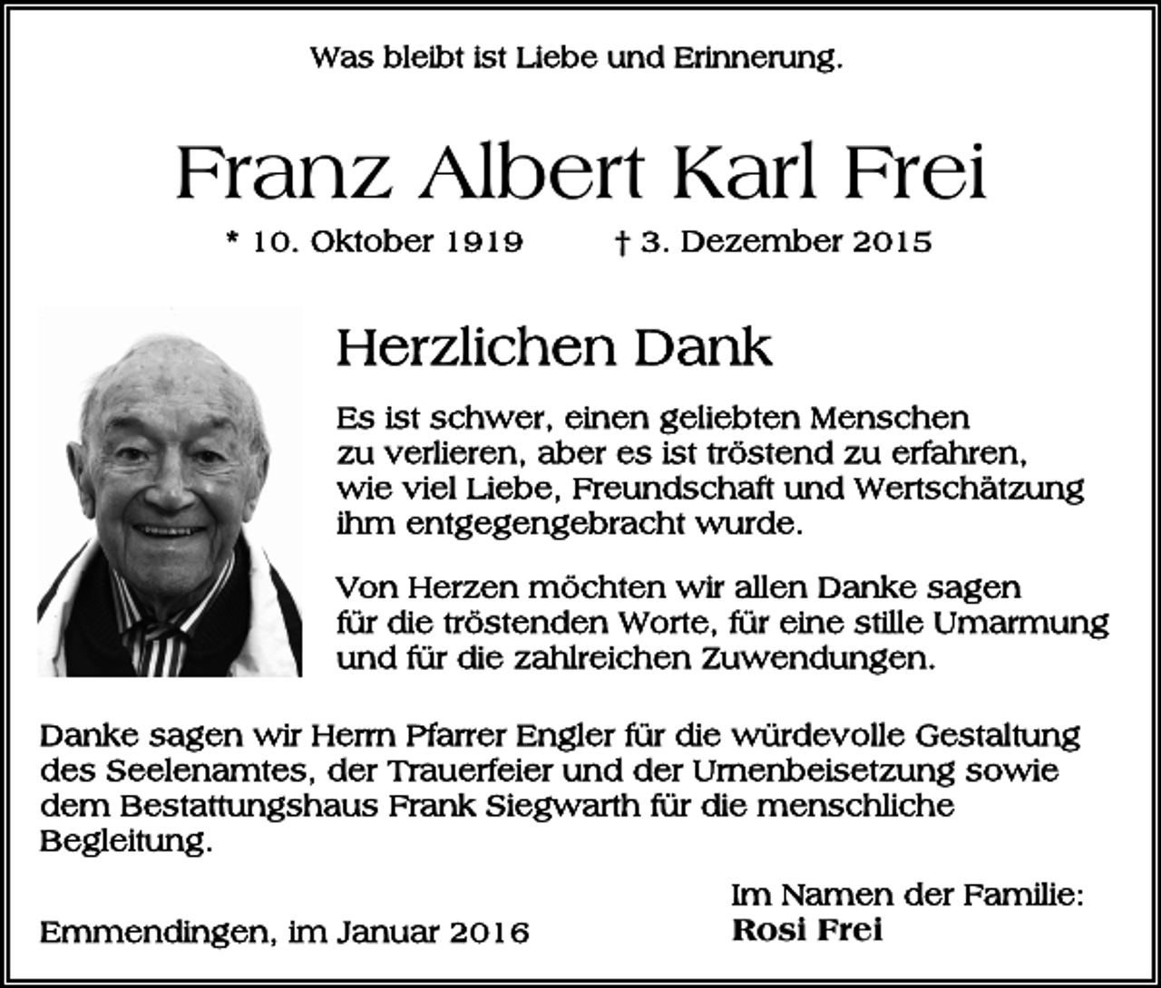 <p>Franz Albert Karl Frei</p><p>Rosi Frei</p>