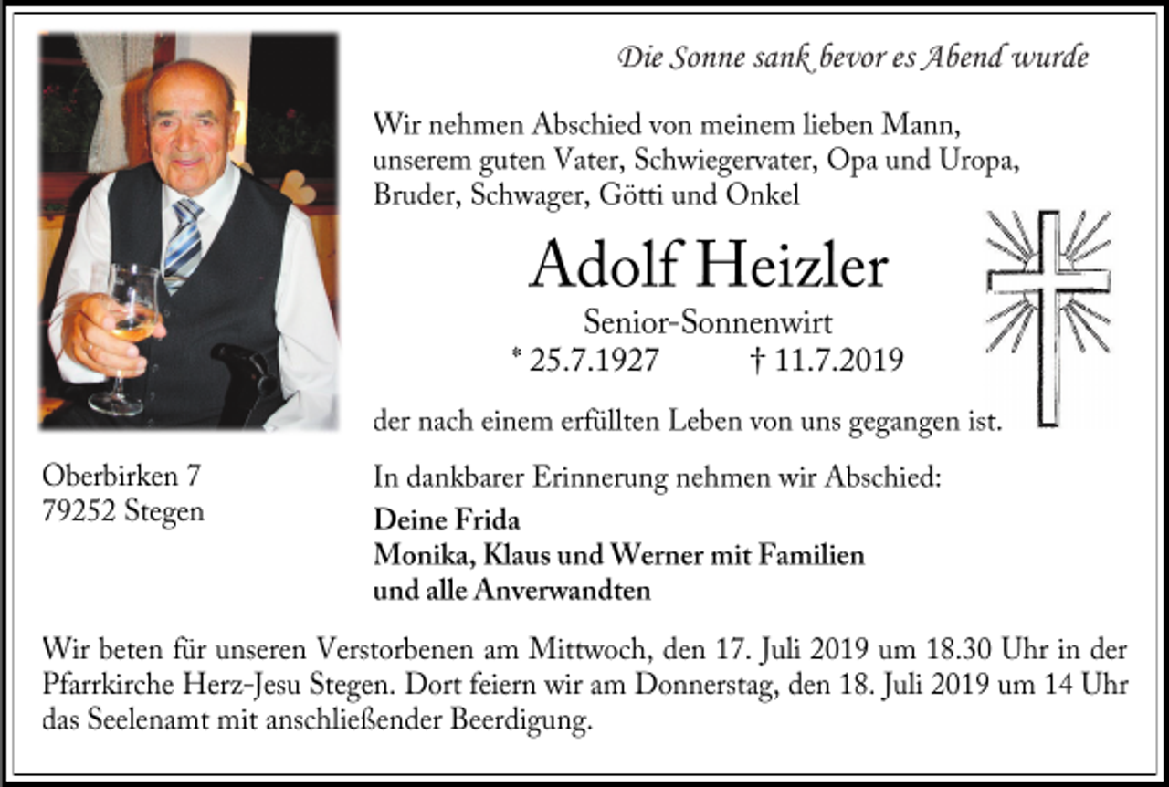 <p>Die Sonne sank bevor es Abend wurde</p>