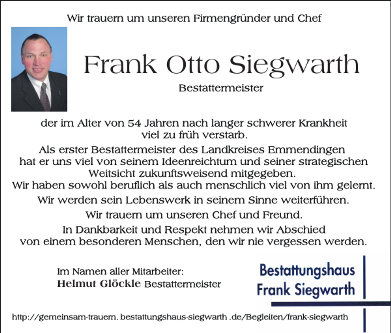 <p>Frank Otto Siegwarth</p><p>Helmut Glöckle</p>