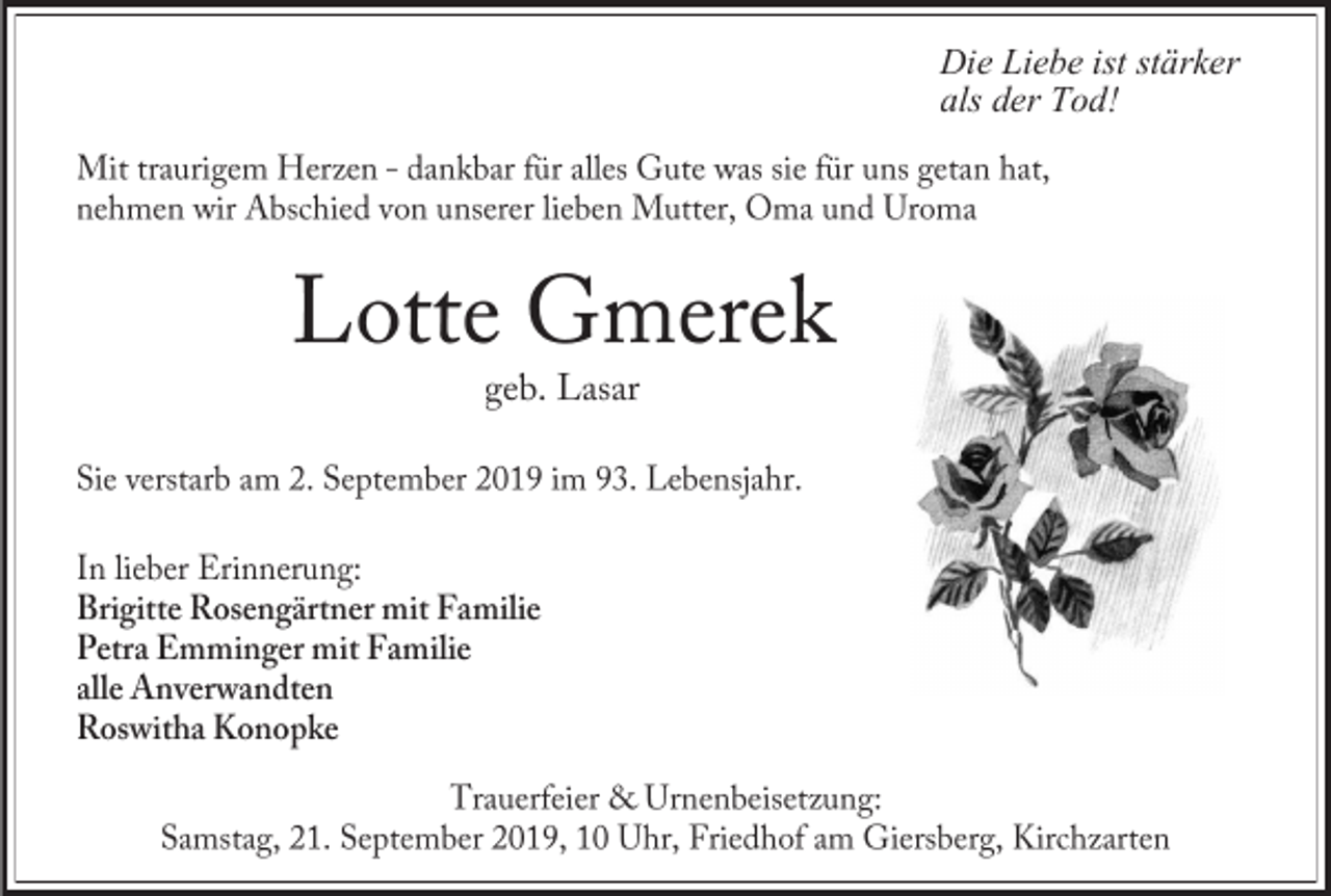 <p>Die Liebe ist stärker<br />als der Tod!</p>