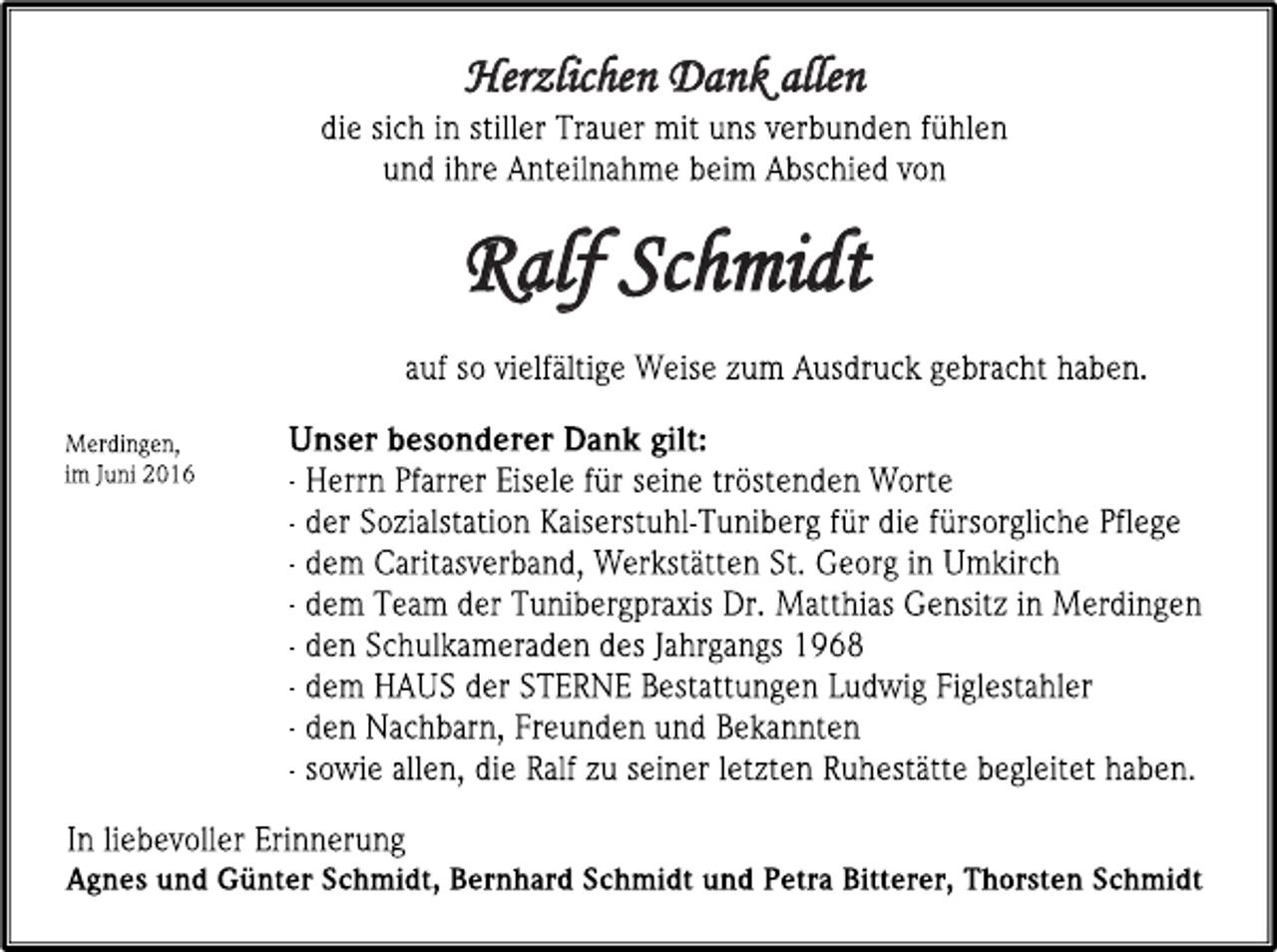 <p>Herzlichen Dank allen</p><p>Ralf Schmidt</p>
