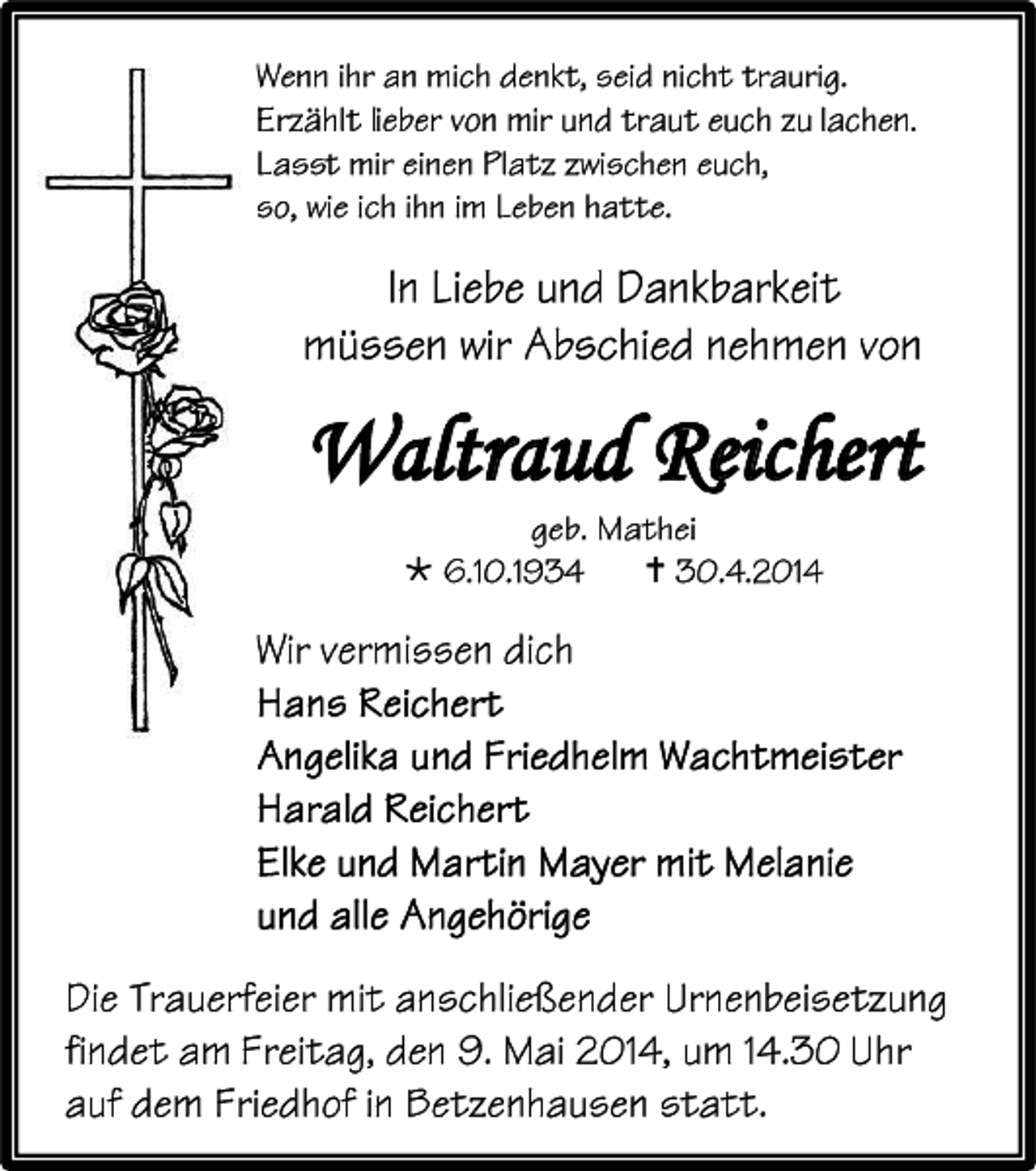 <p>Waltraud Reichert<br /></p><p></p>