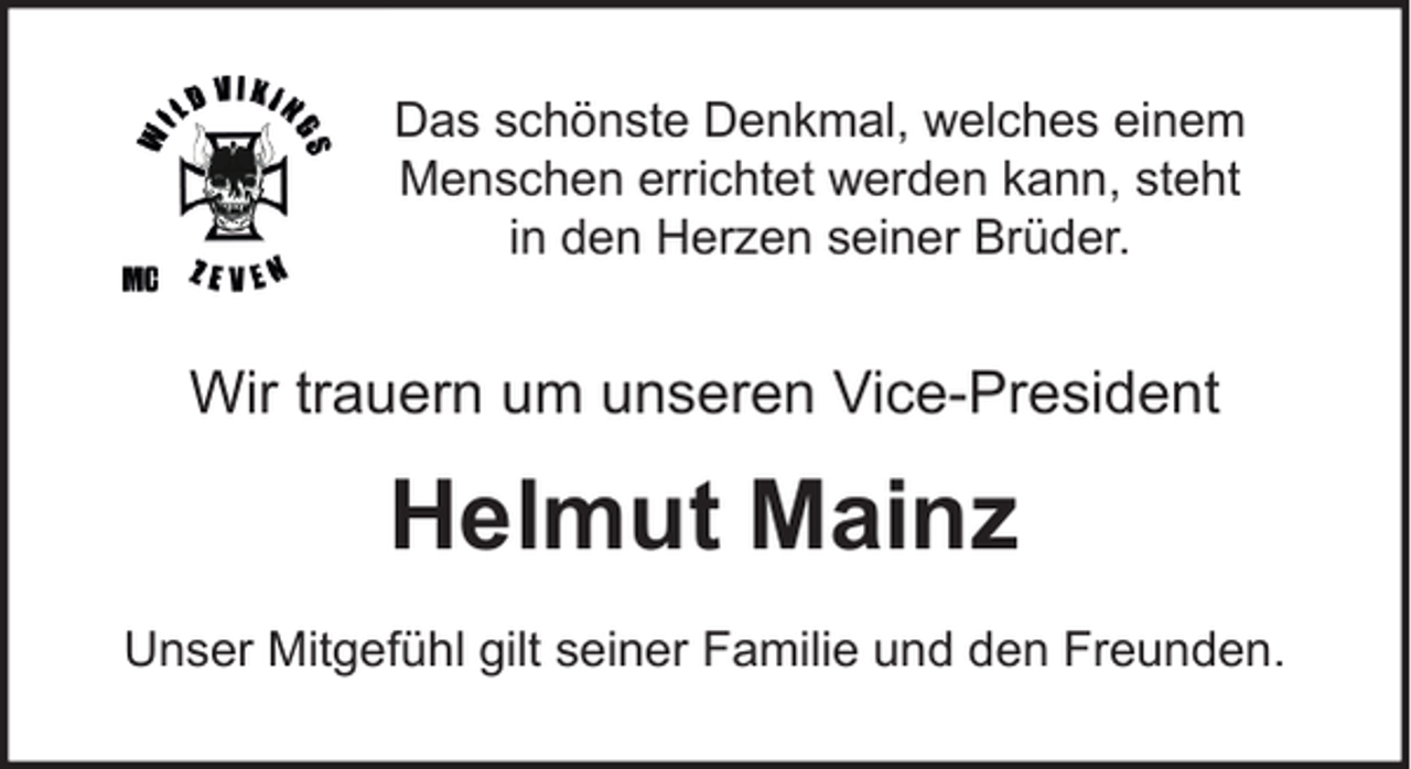 <p>Dasschönste<br />schönste<br />Denkmal,<br />welches<br />einem<br />Das<br />Denkmal,<br />welches<br />einem<br />Menschen<br />werden<br />kann,<br />stehtsteht<br />Menschenerrichtet<br />errichtet<br />werden<br />kann,<br />ininden<br />seiner<br />Brüder.<br />denHerzen<br />Herzen<br />seiner<br />Brüder.</p><p>Wir<br />trauernum<br />umunseren<br />unseren Vice-President<br />Wir<br />trauern<br />Vicepresidenten</p><p>Helmut<br />Helmut Mainz<br />Mainz</p><p>Unser<br />Familieund<br />undden<br />den<br />Freunden.<br />UnserMitgefühl<br />Mitgefühl gilt<br />gilt seiner<br />seiner Familie<br />Freunden.</p>