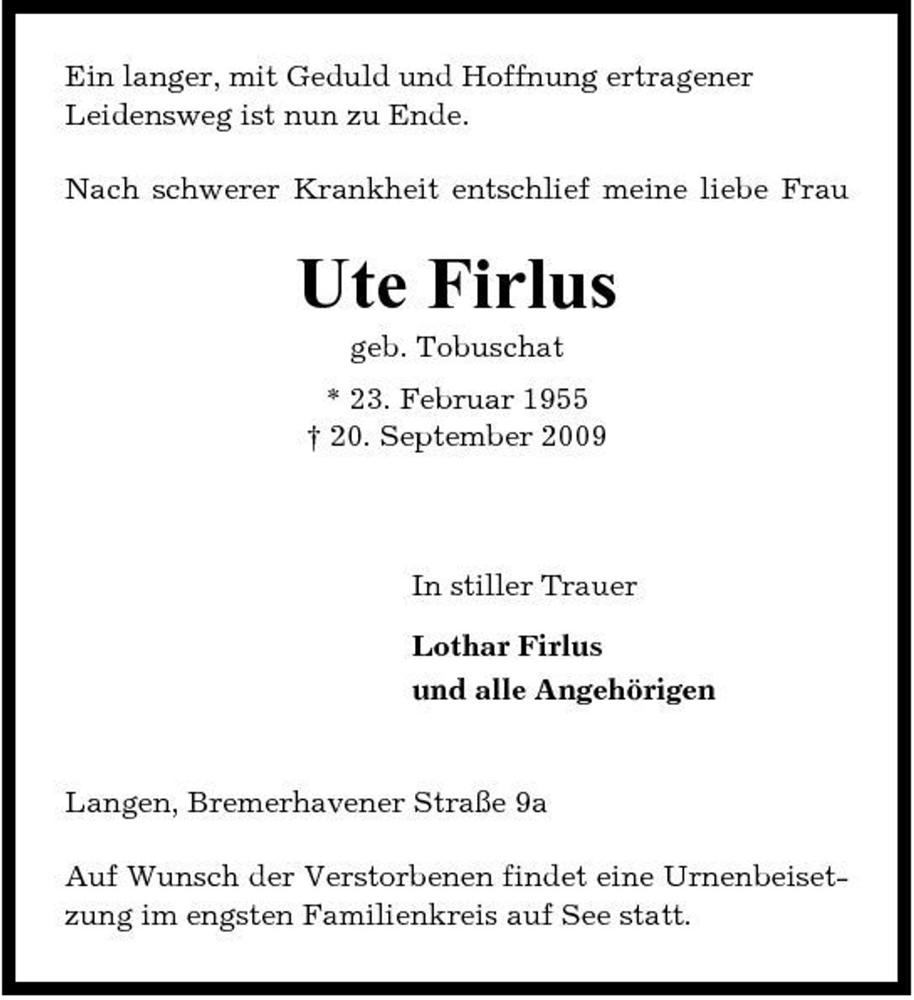 <p>Schützenverein Geversdorf von 1632 e.V.<br />Unseren Mitgliedern zur Kenntnis, dass unser Schützenbruder</p><p>Franz Dodegge<br />von uns gegangen ist. Antreten zur letzten Ehrerweisung am Montag, dem 22. März 2010, um 13.30 Uhr an der Ostehalle. Der Vorstand</p>