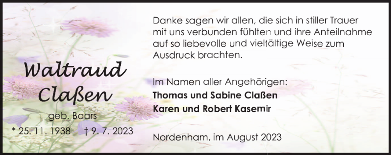 <p>un ver</p><p>n wir allen, die sich in stiller Trauer<br />den f lten und ihre Anteilnahme<br />o<br />nd vielfältige Wei<br />rachten.<br />a</p><p>as un</p><p>r Angeh<br />e Cl<br />mi</p>