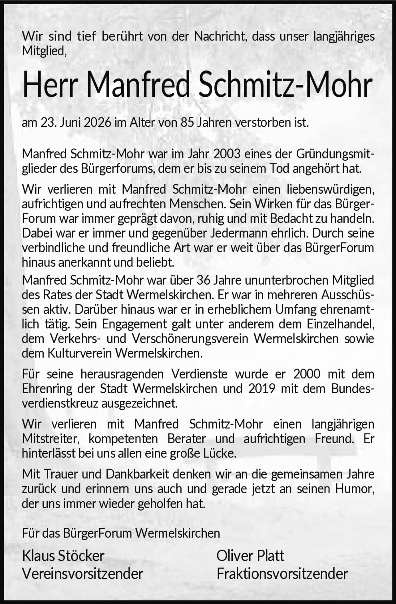 Ankündigung