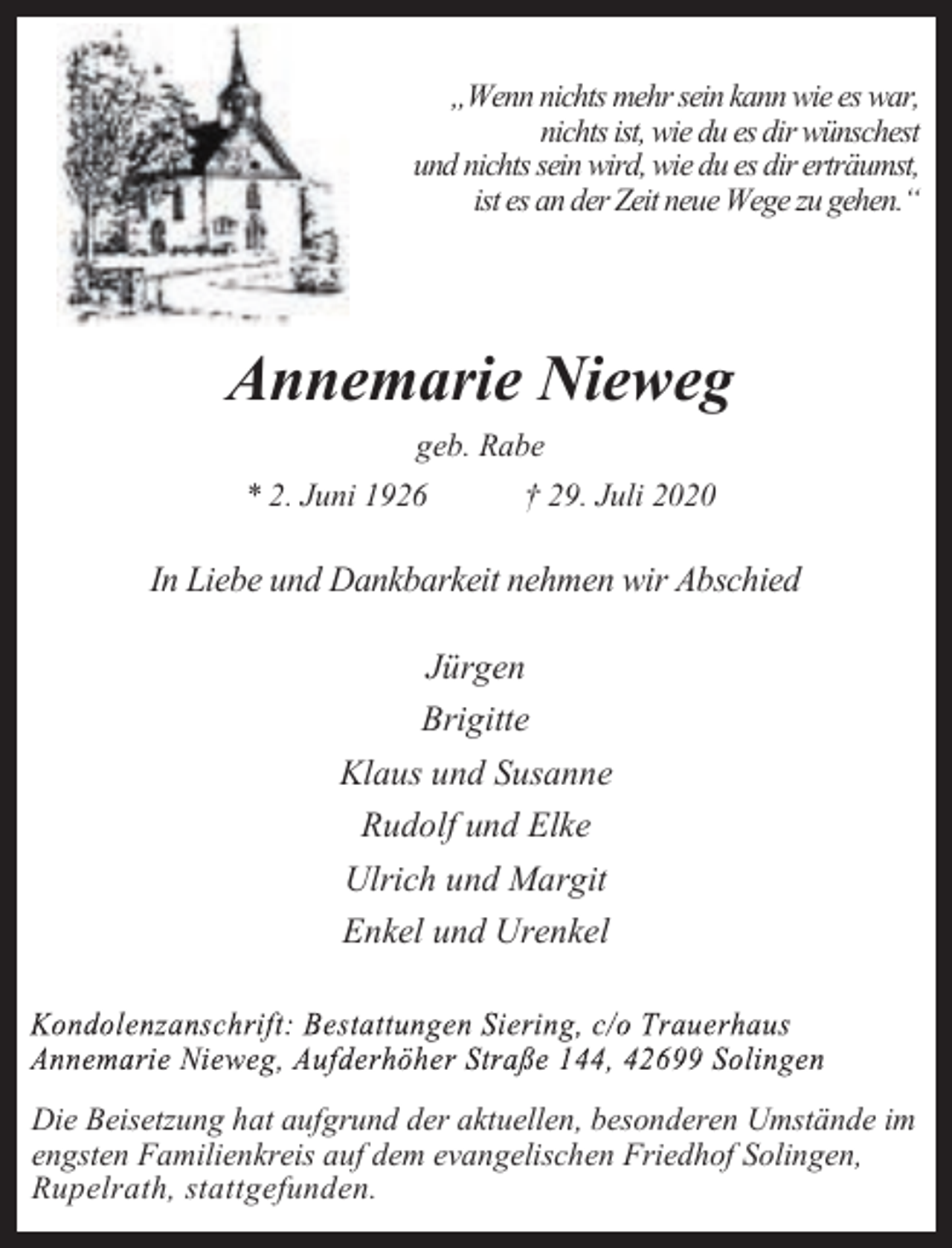 Wenn nichts mehr sein kann wie es war...