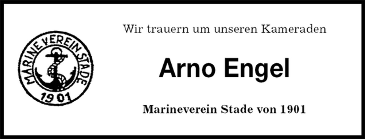 <p>Wir trauern um unseren Kameraden<br />Arno Engel<br />Marineverein Stade von 1901</p>