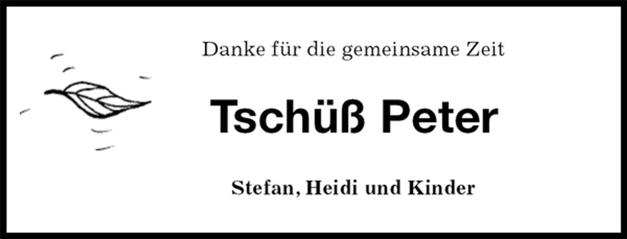 <p>Danke für die gemeinsame Zeit<br />Tschüß Peter<br />Stefan, Heidi und Kinder</p>